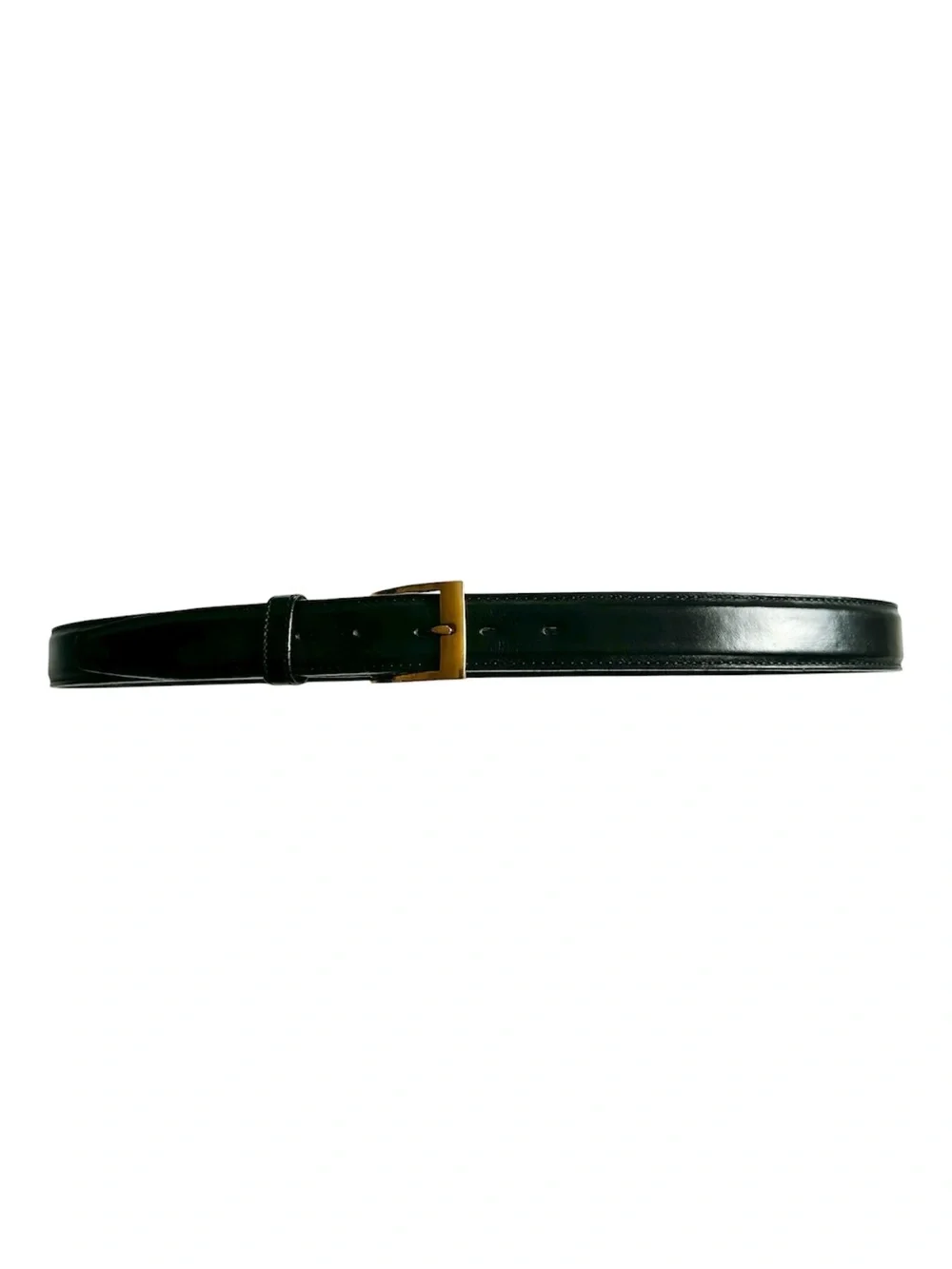 GALCO Men’s Shiny Black 1 1/8” Genuine Leather Brass Buckle Belt- Size 40B